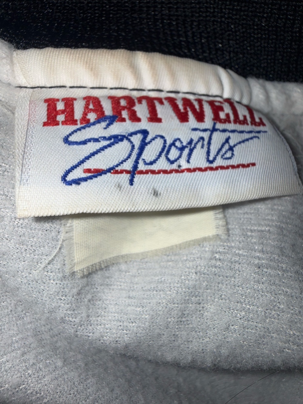 Vintage 90s Hartwell Sports Black Satin Bomber Jacket Varsity Blank Snap USA - Picture 4 of 4